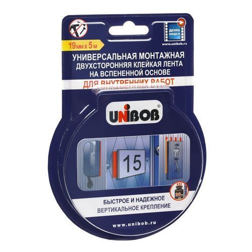 Унибоб скотч двухстор. 19х5 (Пена основа)