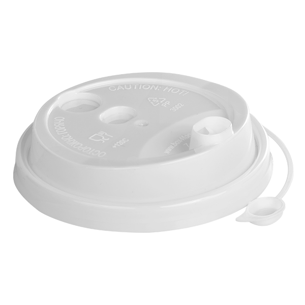 крышка д/стакана 300,400мл d=90мм белая с питейником ПП