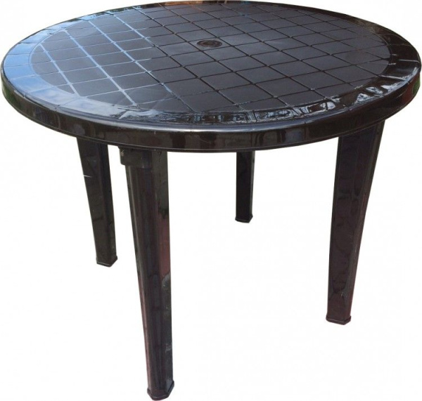 стол пластиковый  коричневый 88х72 круглый