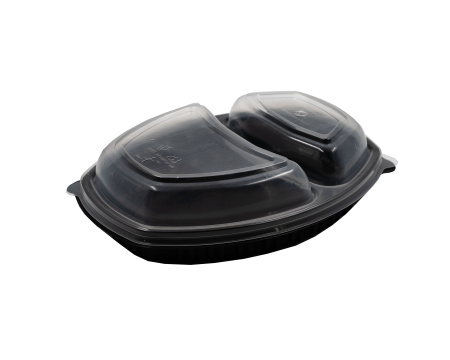 контейнер СпК-257 черный 2-х секц. (крышка СпК-257 прозр. 2-х секц.)/300