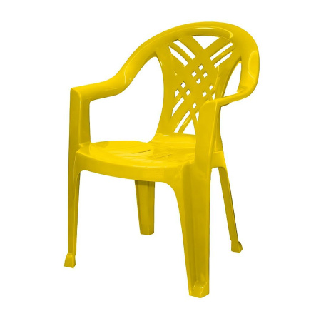 кресло пластиковое желтое