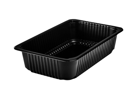 контейнер  750мл прямоугольный 132х186 УЮ ЧЕРНЫЙ