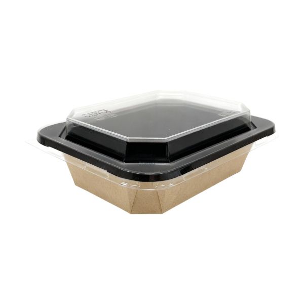 контейнер бум. 500 мл OCTOBOX с полукопольной крышкой чёрный *