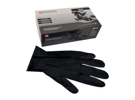 перчатки нитриловые ЧЕРНЫЕ M 50пар