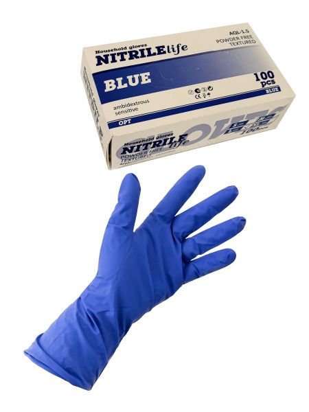 перчатки нитриловые неопудренные  L 50 пар Nitril Life