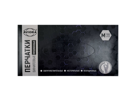 перчатки виниловые М 50пар