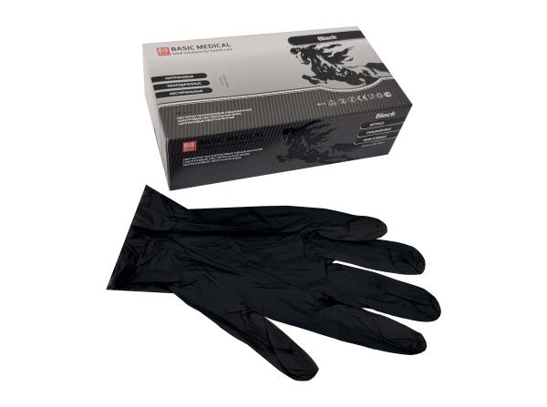 перчатки нитриловые ЧЕРНЫЕ L 50пар