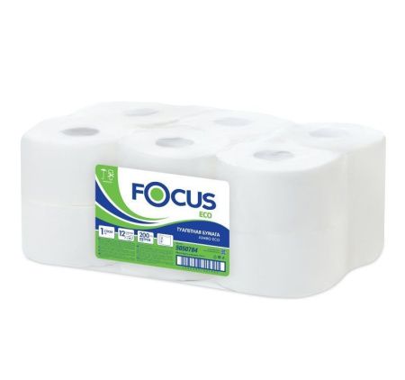 бумага туалетная 200 м, 100% белизны Focus