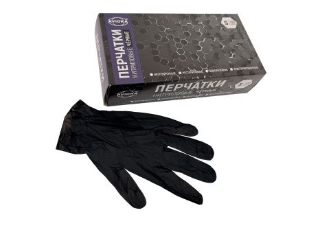 перчатки нитриловые ЧЕРНЫЕ S 50пар