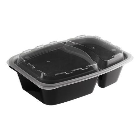 контейнер черный 2-х секц. с прозр. крышкой 830мл ПП