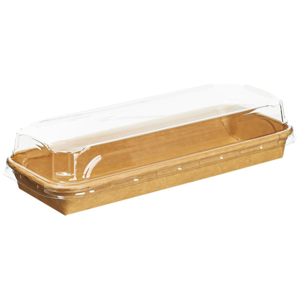 контейнер бум. 500 мл SushiBox с купольной крышкой/221х91х56 мм